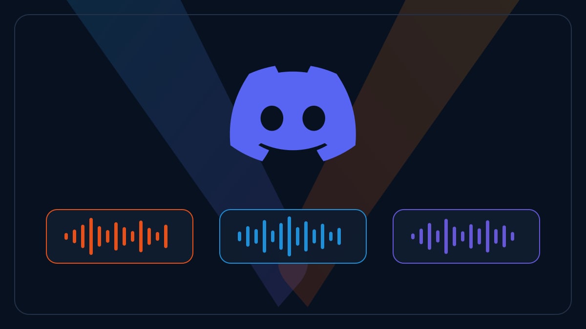 The Discord logo above three separate voice waves