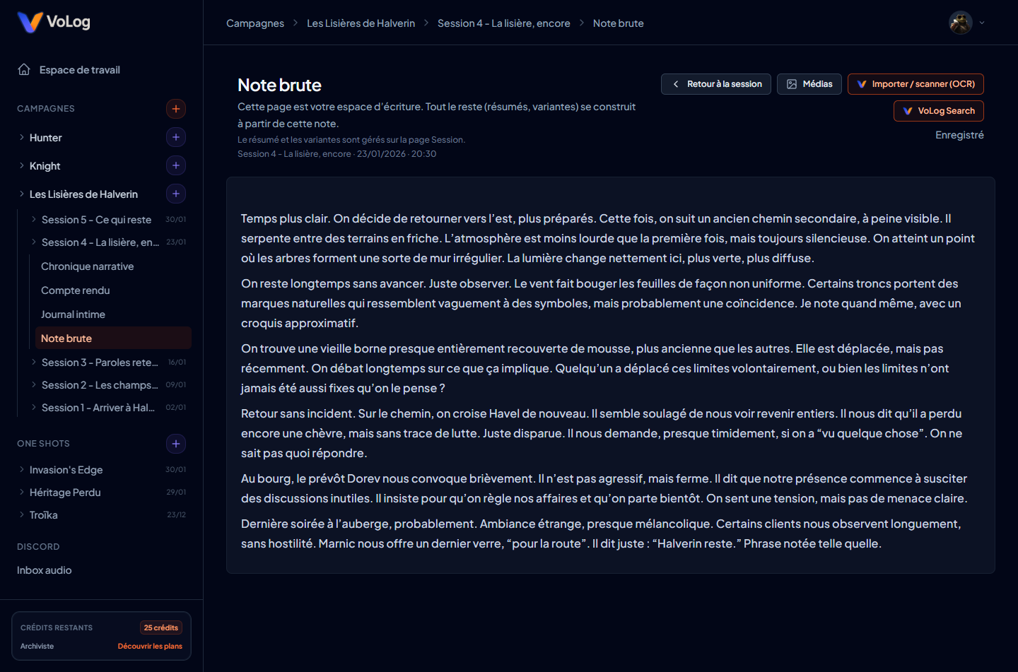 Free-form note-taking interface