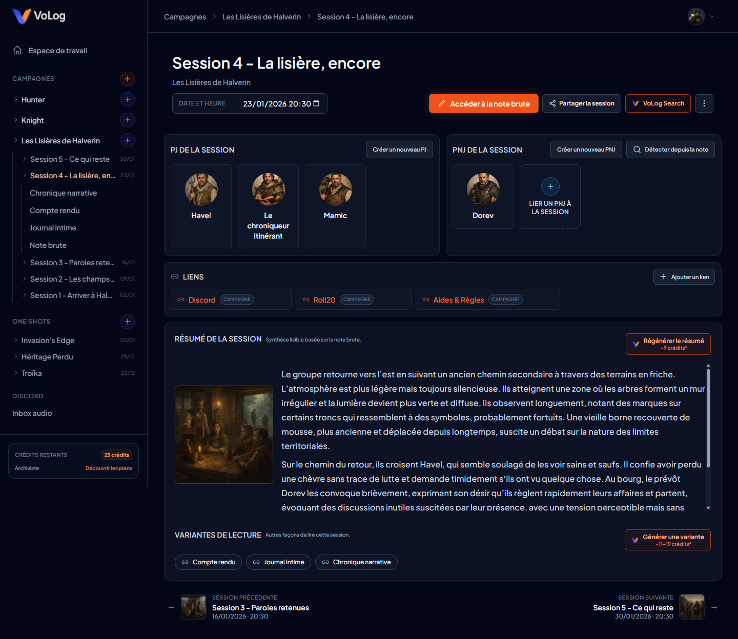 Session summary generated by VoLog