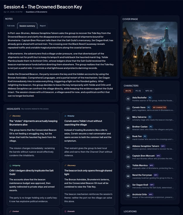 Screenshot of a VoLog Session