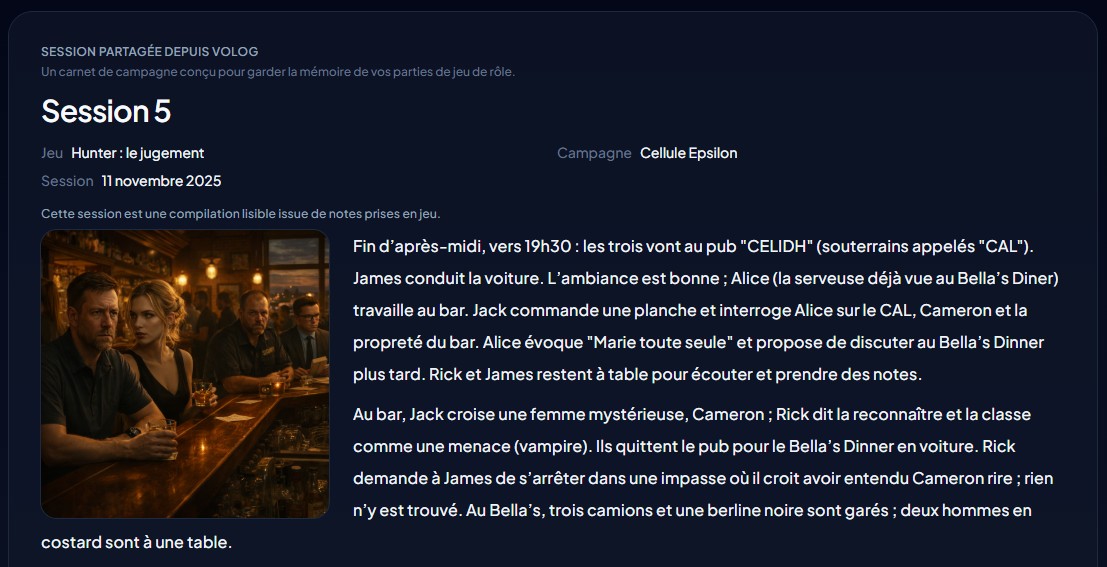 Shared chronicle page preview